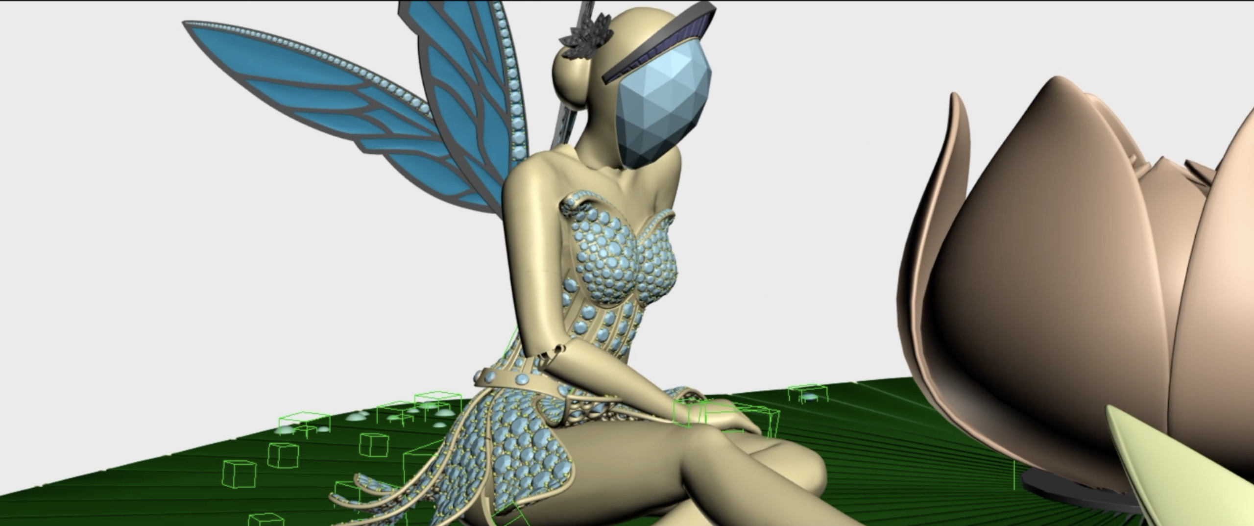 Fairy automaton, 3D wireframe
