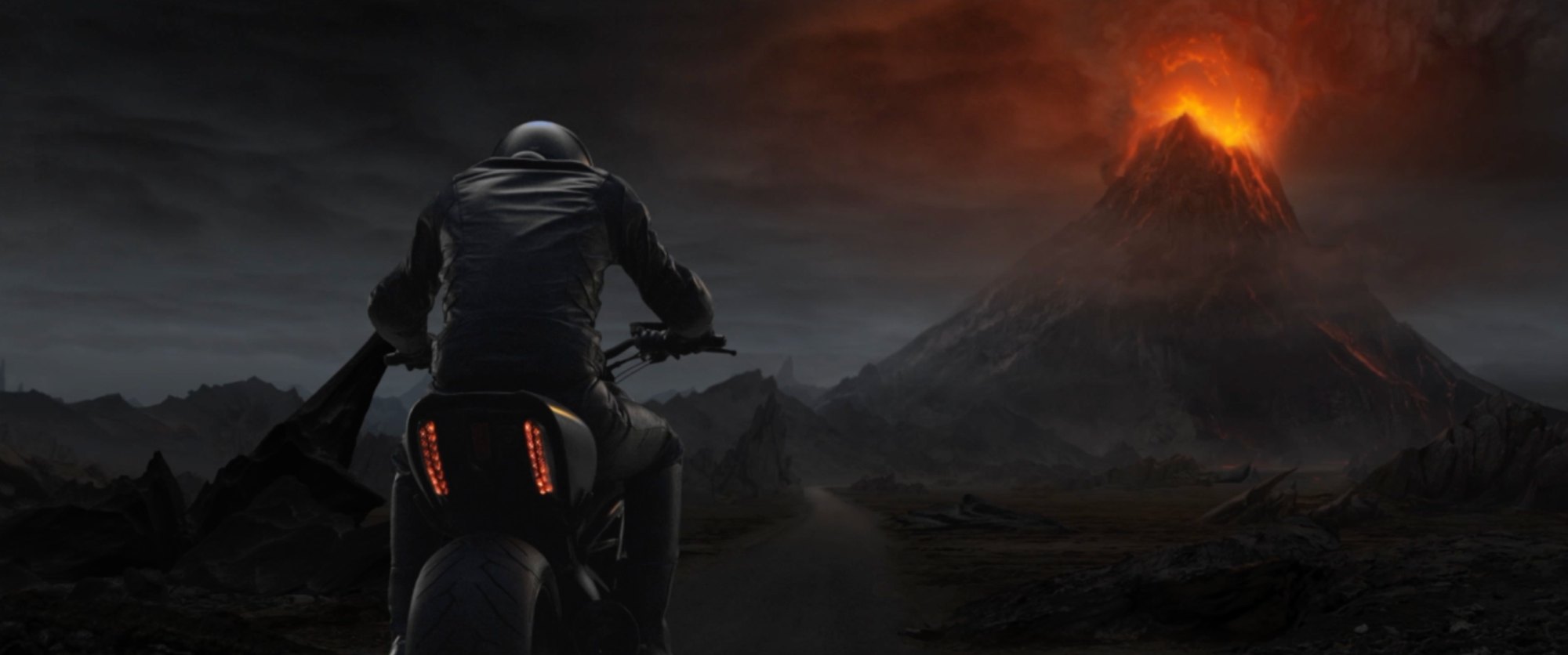 Volcano scene, final composite